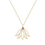 Yakut Lotus Çiçeği Kolye