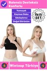 #EmzirmeSütyeni Klipsli Pamuklu Hamile Lohusa Dikişsiz Balensiz Desteksiz Emzirme Sütyeni 2'li SET