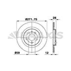 Psa Arka Fren Aynası P807 2.0-2.2hdi 02> C8 2.0hdi 2.2hdi 02> Ulysse 02> (cap:272 Kalınlık:12x5delik) - Braxıs Ae0254