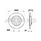 Nissan On Fren Aynası Havalı Nissan Juke 1.5 DCI 1.6 10-> Pulsar 14-> (280x5) - Braxıs Ae0260