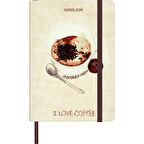 I Love Coffee Defter Çizgili A6 Chocolate | Scrikss 