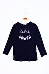 Toontoy Kız Çocuk Grl Power Baskılı Tişört
