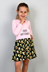 Toontoy Kız Çocuk Cute Avocado Naskışlı Eteği Desenli Elbise