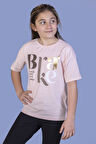Toontoy Kız Çocuk Yazı Baskılı Tişört