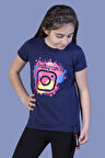 Toontoy Kız Çocuk Renkli Instagram Baskılı Tişört