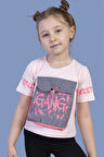 Toontoy Kız Çocuk Cebi Reflektör Detaylı Baskılı Tişört