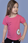 Toontoy Kız Çocuk Papatya Baskılı Tişört