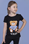 Toontoy Kız Çocuk Ayıcık Baskılı Tişört
