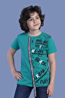 Toontoy Erkek Çocuk Şerit Detaylı Baskılı Tişört