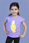 Toontoy Kız Çocuk Ananas Baskılı Tişört