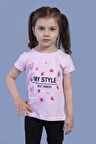 Toontoy Kız Çocuk Kalp Baskılı Tişört