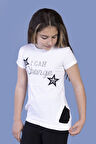 Toontoy Kız Çocuk Yıldız Baskılı Taş İşlemeli Tişört
