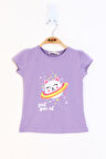 Toontoy Kız Çocuk Pul Detaylı Baskılı Tişört