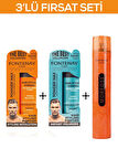 Fontenay Saç Şekillendirici Pudra Toz Wax Ultra Strong Turuncu 20gr + Matt Effect Mavi 20 gr + 400ml Saç Spreyi 3'lü Set