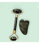 Fontenay Cilt Bakım Seti Doğal Yeşim Taşı, Faceroller ve Yeşim Kalp GuaSha Masaj Taşı 2 li