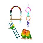 Muhabbet Kuşu Ve Papağanlar Için Salıncak Oyuncak Seti