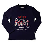 Toontoy Kız Çocuk Sweatshirt Start Varak Baskılı