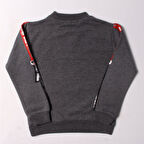 Toontoy Kız Çocuk Sweatshirt Kollari Şeritli Pullu Fashion Nakış