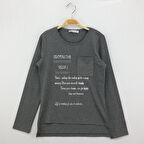 Toontoy Kız Çocuk T-Shirt Varak Baskı Cepli