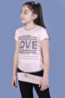 Toontoy  Kız Çocuk T-Shirt Love Varak Baskı