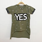 Toontoy Kız Çocuk Yes Baskılı Tişört