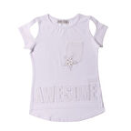 Toontoy Kız Çocuk Awesome Nakışlı Tişört