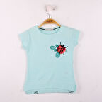 Kız Çocuk Tişört Uğur Böceği Nakışlı