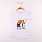 Toontoy Kız Çocuk Leopar Baskılı Pullu Tişört