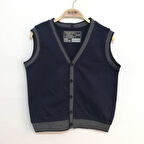 Toontoy Erkek Çocuk Triko Düğmeli Okul Süveter