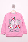 Toontoy Kız Çocuk Best Friend Baskılı Pamuklu Sweatshirt