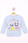 Toontoy Kız Çocuk Omuzdan Çıtçıtlı Fare Baskılı Sweatshirt
