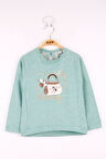 Toontoy Kız Çocuk Çanta Nakışlı Sweatshirt