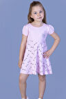 Toontoy Kız Çocuk Göğsü Nakışlı Elbise
