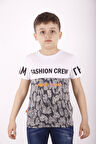 Toontoy Erkek Çocuk Fashion Crew Baskılı Garnili Tişört