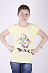 Toontoy Kız Çocuk TikTok Baskılı Tişört