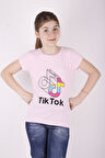 Toontoy Kız Çocuk TikTok Baskılı Tişört