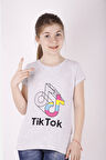 Toontoy Kız Çocuk TikTok Baskılı Tişört