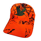 Kuş Desenli Turuncu Kamuflaj Avcı Şapkası