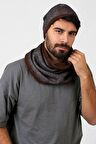  Kahve Erkek Bere ve Boyunluk 2li Set Takım Scot BB-107 