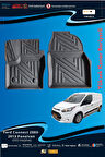 Ford Connect 2003-2013 Panelvan için 5,5D Carbon Style Havuzlu Paspas - TPE Malzeme