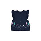 Baby Tongs Kız Bebek Kedili Yelek Lacivert 3016