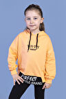 Toontoy Kız Çocuk  Kapüşonlu Garni Detaylı Baskılı Sweatshirt