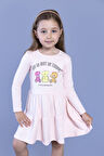 Toontoy Kız Çocuk Ayıcık Baskılı Elbise