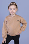 Toontoy Kız Çocuk Nakışlı Büzgü Detaylı Sweatshirt