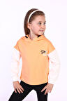 Toontoy Kız Çocuk Kapüşonlu Blok Renkli Sweatshirt