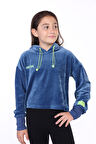 Toontoy Kız Çocuk Kapüşonlu Kadife Sweatshirt