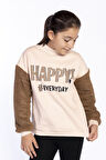 Toontoy Kız Çocuk Peluş Detaylı Baskılı Sweatshirt