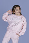 Toontoy Kız Çocuk Baskılı Düşük Kol Sweatshirt