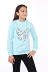 Toontoy Kız Çocuk Kelebek İşlemeli Sweatshirt