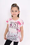 Toontoy Kız Çocuk Dijital Baskılı Tişört